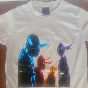 White and Blue Graphic Short Sleeve Tee